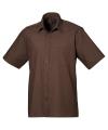 PR202 Short Sleeve Poplin Shirt Brown colour image