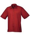 PR202 Short sleeve poplin shirt Burgundy colour image