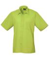 PR202 Short Sleeve Poplin Shirt Lime colour image