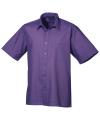 PR202 Short sleeve poplin shirt Purple colour image