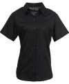 PR336 Women's Signature Oxford Short Sleeve Shirt Black colour image