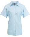 PR336 Women's signature Oxford short sleeve shirt Light Blue colour image