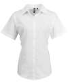 PR336 Women's signature Oxford short sleeve shirt White colour image