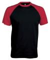 KB330 Short Sleeve Baseball T-Shirt Black / Red colour image