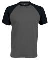 KB330 Short Sleeve Baseball T-Shirt Slate Grey / Black colour image