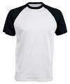 KB330 Short Sleeve Baseball T-Shirt White / Black colour image