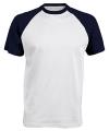 KB330 Short Sleeve Baseball T-Shirt White / Navy colour image