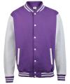 JH043 Baseball Jacket Purple / Heather Grey colour image
