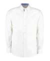 KK190 Contrast Premium Oxford Shirt Long Sleeve White / Mid Blue colour image
