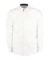 KK190 Contrast Premium Oxford Shirt Long Sleeve White / Navy colour image