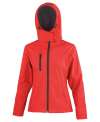 R230F Women's Core Tx Performance Hooded Softshell Jacket Red / Black colour image