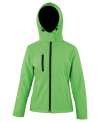 R230F Women's Core TX performance hooded softshell jacket Vivid Green / Black colour image