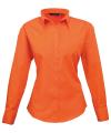 PR300 Women's Poplin Long Sleeve Blouse Orange colour image