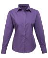 PR300 Women's Poplin Long Sleeve Blouse Purple colour image