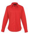 PR300 Women's Poplin Long Sleeve Blouse Red colour image