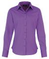 PR300 Women's Poplin Long Sleeve Blouse Rich Violet colour image