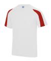 JC003 Contrast Cool T-Shirt Arctic White / Fire Red colour image