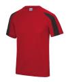 JC003 Contrast Cool T-Shirt Fire Red / Jet Black colour image