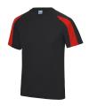 JC003 Contrast Cool T-Shirt Jet Black / Fire Red colour image