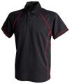 LV370 Piped Performance Polo Black / Red colour image