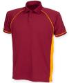 LV370 Piped Performance Polo Maroon / Amber / Amber colour image