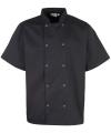 PR664 Studded Front Short Sleeve Chef's Jacket Black colour image