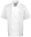 PR664 Studded Front Short Sleeve Chef's Jacket White colour image