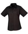 PR302 Women's short sleeve poplin blouse Black colour image
