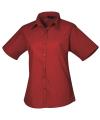 PR302 Women's short sleeve poplin blouse Burgundy colour image