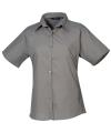 PR302 Women's short sleeve poplin blouse Dark Grey colour image
