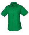 PR302 Women's short sleeve poplin blouse Emerald colour image
