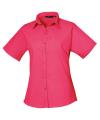 PR302 Women's Short Sleeve Poplin Blouse Hot Pink colour image