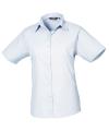 PR302 Women's short sleeve poplin blouse Light Blue colour image