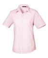 PR302 Women's Short Sleeve Poplin Blouse Pink colour image