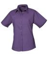 PR302 Women's Short Sleeve Poplin Blouse Purple colour image