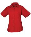 PR302 Women's short sleeve poplin blouse Red colour image