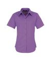 PR302 Women's short sleeve poplin blouse Rich Violet colour image