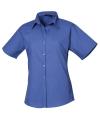 PR302 Women's short sleeve poplin blouse Royal colour image