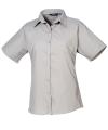 PR302 Women's short sleeve poplin blouse Silver colour image