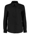 KK361 Women's workplace Oxford blouse long sleeved Black colour image