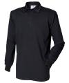 FR100 Long Sleeve Plain Rugby Shirt Black / Black colour image