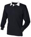 FR100 Long Sleeve Plain Rugby Shirt Black / White colour image