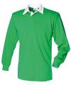 FR100 Long Sleeve Plain Rugby Shirt Bright Green / White colour image