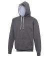 JH003 Varsity hoodie Charcoal / Heather Grey colour image