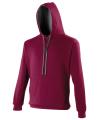 JH003 Varsity hoodie Burgundy / Charcoal colour image