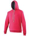 JH003 Varsity hoodie Hot Pink / Heather Grey colour image