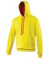 JH003 Varsity hoodie Sun Yellow / Fire Red colour image