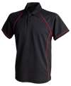 LV372 Kids piped performance polo Black / Red colour image