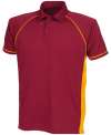 LV372 Kids piped performance polo Maroon / Amber / Amber colour image