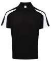 JC043 Contrast Cool Polo Jet Black / Arctic White colour image